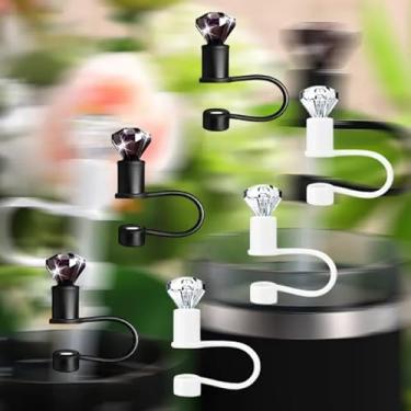 Imagem de 1 tampa de palha de silicone para canudos de vidro e aço inoxidável, 8 mm/10 mm/12 mm de diâmetro grande, marrom