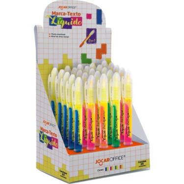Imagem de Caneta Marca Texto Jocar Liquido 2EM1 5CORES - Leonora