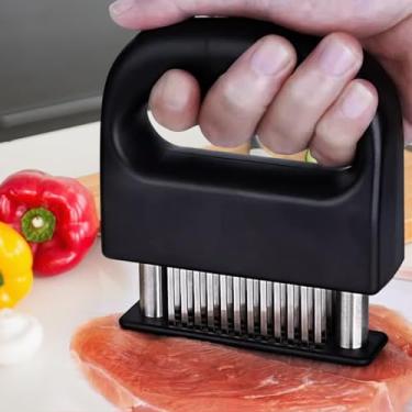 Imagem de Amaciador de carne com 48 lâminas de agulha ultra afiadas de aço inoxidável, ferramenta de cozinha melhor para amaciar, churrasco, marinada