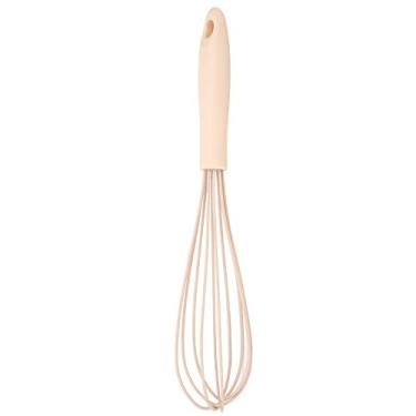Imagem de Batedor de ovos de silicone de 30 cm com orifício para pendurar | Resistente ao calor até 232 °C, alça ergonômica não arranha para misturar ovos, farinha de leite, pode ser lavada na lava-louças (rosa