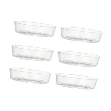 Imagem de KiBcsLic 6 unidades de bandejas para gotejamento de plantas, redondas com bandeja, bandeja transparente para vasos de flores, pires para varandas, áreas, 6 Inch
