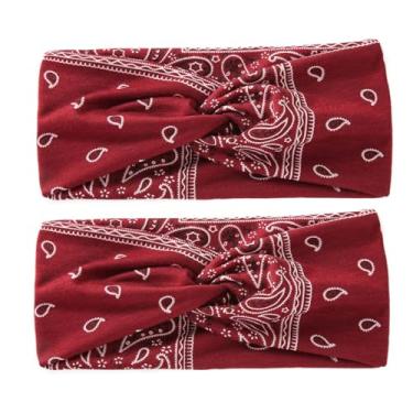 Imagem de Bandana com estampa Paisley 2 unidades, estilo boho chique, bandana de cabelo para mulheres e meninas, estampas sortidas