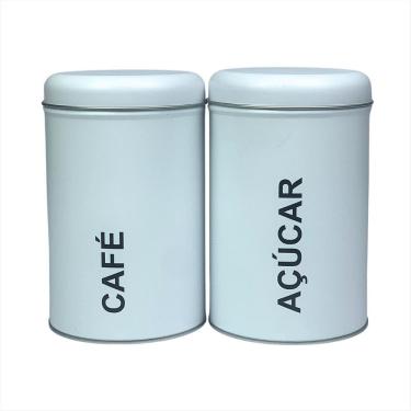 Imagem de Potes Guarda Alimentos Branco Açucar Café Porta Mantimentos