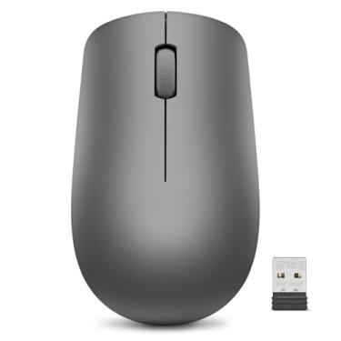 Imagem de Lenovo Mouse de computador sem fio 530 tamanho completo para PC, laptop, computador com Windows - Receptor Nano USB de 2,4 GHz - Design ambidestro - Vida útil da bateria de 12 meses - Cinza grafite
