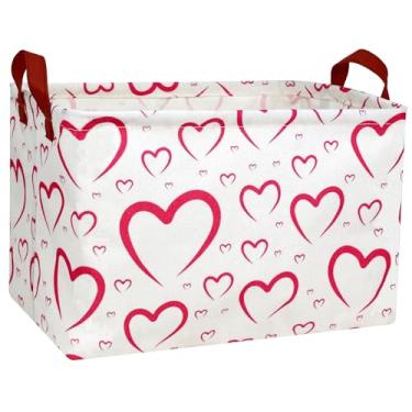Imagem de MYFLOCY Grande Cesta De Dia Dos Namorados Em Forma De Coração, Caixa De Armazenamento Para Presentes, Organizador De Brinquedos Dobrável, Decoração De Quarto (Open Mouth Love)