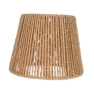 Imagem de Ioensy Abajur de corda trançada, acessórios para abajur, capa de luz para lustre, sala de estar, sala de jantar, café, casa de chá