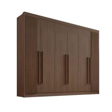 Imagem de Guarda Roupa Casal 6 Portas Ripado 7 Gavetas sem pés Athos - D' Doro, 