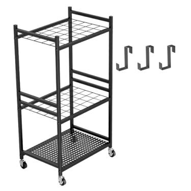 Imagem de IEUDNS Suporte de armazenamento de ferramentas de jardim móvel, e multifuncional, profissional para uso interno e externo, em aço carbono,