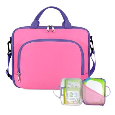 Imagem de Estojo de transporte compatível com o sistema LeapFrog LeapStart 3D Learning System, com vários compartimentos para armazenar até 9 livros (rosa)