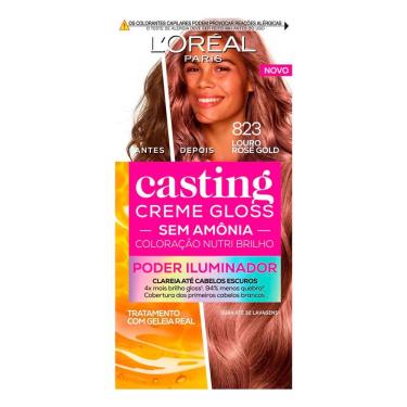 Imagem de Tintura Casting Creme Gloss Sem Amônia L`oréal Paris Poder Iluminador Cor 823 Louro Rosé Gold