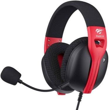 Imagem de Headset Gamer Havit Fuxi-h5 3.5mm Driver 50mm Preto/vermelho