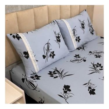 Imagem de Jogo de Lençol de Malha Casal 3 peças Estampado 100% Algodão Elástico Fronha c/Zíper(Modelo - 27)