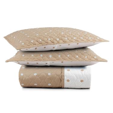 Imagem de Cobre Leito Colcha King Ball 3 Peças Cáqui - 100% Poliéster