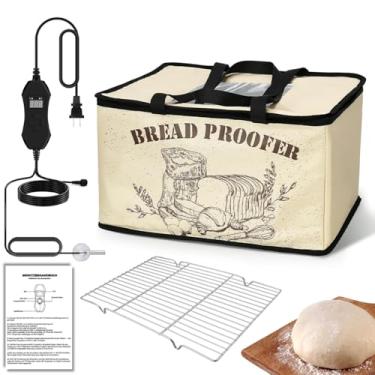 Imagem de Msiud À prova de pão com aquecedor, caixa à prova de massa com temporizador de controle de temperatura, kit inicial dobrável para assar pizza, fermentação de iogurte e queijo (-17.8-54.4 °C)