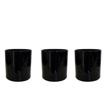 Imagem de Kit 3 Copos De Vidro Whisky Preto 230 Ml