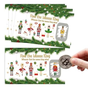 Imagem de 50 peças de cartões de raspar de Natal, quebra-nozes, cartões de jogo de férias com adesivo, jogos de raspar de Natal, sorteio, bilhetes, artigos para jogos de festa de Natal