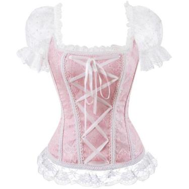 Imagem de Espartilho ADELCE Princess Renaissance Overbust Bustier rosa