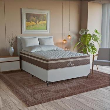 Imagem de Cama Box Viúva Branco + Colchão Paris Molas Ensacadas - eShop casa, Co