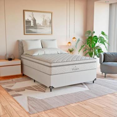 Imagem de Cama Box Viúva Branco + Colchão Paris Molas Ensacadas - eShop casa, Co