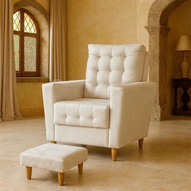 Imagem de Poltrona de Amamentação Melissa Puff Bege Claro