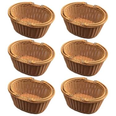 Imagem de 6 cestas de presente com alças dobráveis, cestas de tecido de plástico para casamentos, aniversários e armazenamento