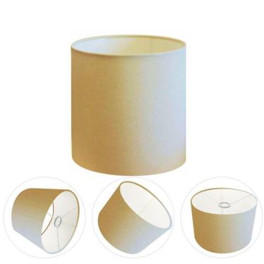 Imagem de Cúpula Abajur E Luminária Cilíndrica Vivare Cp-7009 ø25x20cm - Bocal Nacional Algodão-crú