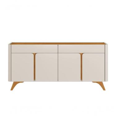 Imagem de Buffet Aros 4 Portas Pés Madeira Maciça - Mavaular Off White-naturalle