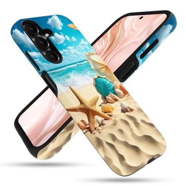 Imagem de FGDRFGRW Capa projetada para Samsung Galaxy A16 5G, 2 camadas TPU + PC, capa protetora à prova de choque – Praia de verão