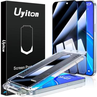 Imagem de Uyiton Protetor de tela de privacidade para iPhone 15 UnBreak-Glass, 28° Anti-espião [Fácil de instalar] [Zero Bolhas] Cobertura total à prova de estilhaçamento resistência a arranhões 9H capa de tela