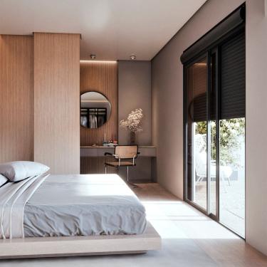 Imagem de Porta de Alumínio de Correr Lateral 2 Folhas Persiana Integrada Automatizada 110 Volts 235x160 Preto