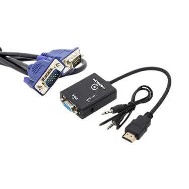 Imagem de Kit Conversor Adaptador Hdmi Para Vga + Cabo Vga 1.5mts Para Tv Pc Xbox360 Notebook Pc Ps3 Ps4 Projetor Adaptador Vídeo Para Notebook Tv Monitor Plug And Play Full Hd Premium