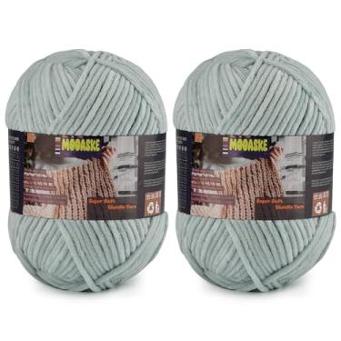 Imagem de 2 novelos de fio de chenille fofo para crochê - fio de cobertor de bebê para tricô - fio de veludo para crochê Amigurumi, fios ultramacios, peso total 400 g, comprimento total 480 m/524 jardas (2