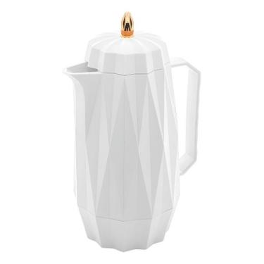 Imagem de Garrafa Térmica Lyor Diamond De Plástico Branca 1 Litro Branco