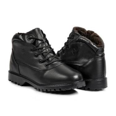 Imagem de Bota Oslo Frankfurt para Neve em Couro Forrada com Lã e Impermeável Masculina-Masculino