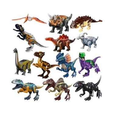 Imagem de Blocos De Montar De Dinossauros Jurássicos: Velociraptor, Triceratops,
