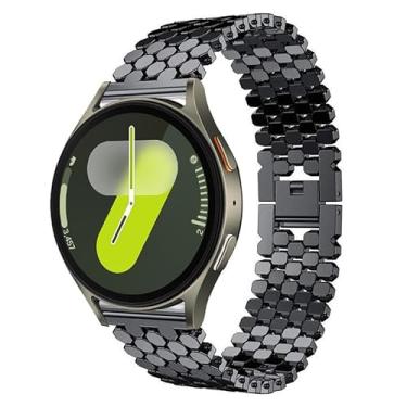 Imagem de Pulseira de relógio para Samsung Galaxy Fit3 xDfind com textura de escama de peixe de metal (preto)