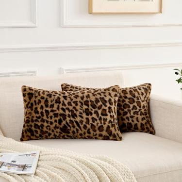 Imagem de GALMAXS7 Capas de almofada de guepardo 30,5 x 50,8 cm, conjunto de 2 capas de almofada de sofá de leopardo, macias e fofas, decorativas para casa, sala de estar, quarto
