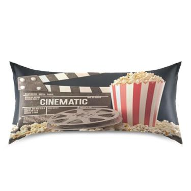 Imagem de Blueangle Fronha de cetim pipoca de cinema para cabelo e pele, fronha de seda, tamanho king (50,8 x 101,6 cm) - Capas de almofada de cetim refrescantes com fecho de envelope (788)