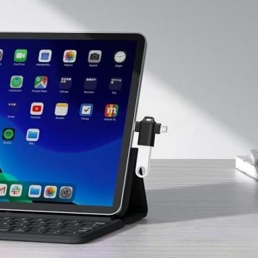 Imagem de Adaptador USB 3.0 fêmea para USB-C/Micro OTG (2 peças), suporta OTG, transferência de dados, permitindo conexão a mouses, teclados, unidades USB, carregadores, controles de jogos e muito mais - preto