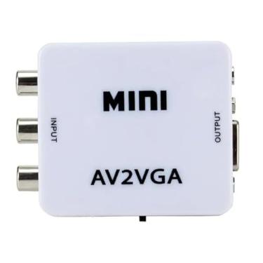 Imagem de Mini Conversor AV2VGA RCA para VGA com Saída de Áudio P2 Adaptador de Vídeo Composto para Monitor VGA