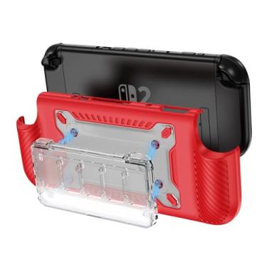 Imagem de DLseego Capa protetora macia para Nintendo Switch 2 (2025), com estojo de cartão de jogo removível, capa macia para Joycon e Switch 2 protetores de controle de console - à prova de choque e resistente