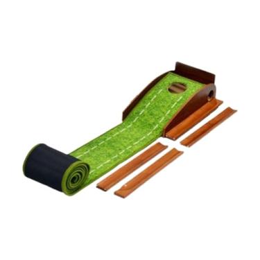 Imagem de Deevoka Tapete de golfe com retorno automático de bola, portátil, melhora as habilidades de colocação, almofada de treinamento de golfe para quintal de