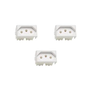 Imagem de Kit 3 Módulos Tomada 10A S401100 Branco Brilhante Lunare Up Schneider