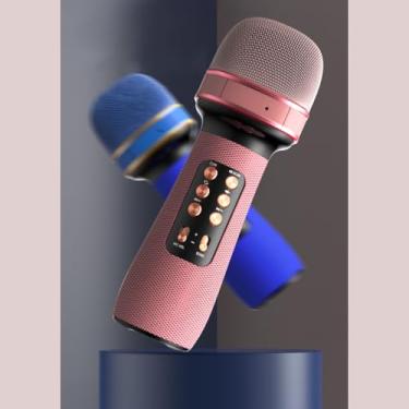 Imagem de Microfone Karaokê Sem Fio Bluetooth 5.3 com Alto-Falante 5W, Eco Ajustável, USB/TF/Aux, TWS, Bateria Recarregável – Ideal para Crianças, Festas e Diversão em Família