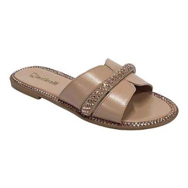 Imagem de Tamanco Santinelli Flat Slide Strass 1618-007 Antique-Feminino