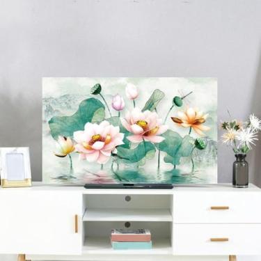 Imagem de Capa de TV interna, capa de proteção para exibição de TV flor/pintura de paisagem, protetor de tela para pendurar/desktop/tela LCD curvada LED - Tipo 04||49-52 polegadas
