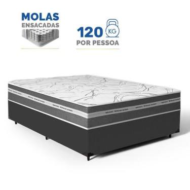Imagem de Cama Box Com Colchão de Molas Ensacadas Luve Casal 138 cm - Lucas Colc