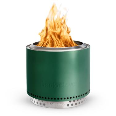 Imagem de Solo Stove Bonfire 2.0 com suporte, fogueira sem fumaça | Lareira a lenha com panela de cinzas removível, fogueira portátil ao ar livre para acampamento, aço inoxidável, A: 42,5 cm x diâmetro: 49,5 cm, 11,4 kg, cor: verde