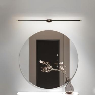 Imagem de Luz de espelho LED Lâmpadas de parede de banheiro Luzes de parede longas de alumínio Iluminação de imagem Banheiro Iluminação de parede para quarto Sala de estar Escada Penteadeira (Preto + Ouro