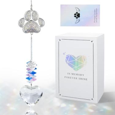 Imagem de ECVLRTK Apanhador solar para animais de estimação, presentes para perda de cães de estimação, presentes de lembrança de luto de cães e gatos atenciosos, apanhador solar de cristal natural